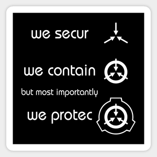 We secur, We contain... Sticker